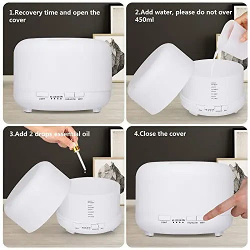 Hianjoo 450ml Essential Oil Diffuser, Electric Aroma Ultrasonic Aromatherapy Fragrant Oil Hianjoo uk supplements