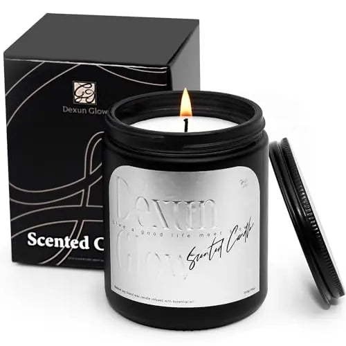 Aromatherapy Candle, Handcrafted with Natural Soy Wax and Essential Oils for Home Scented Dexun Glow uk supplements