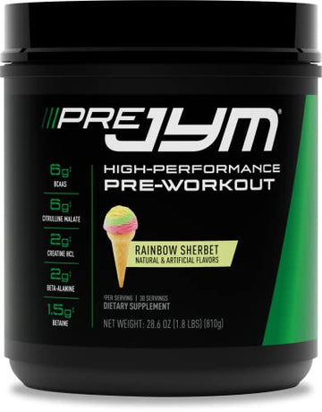 JYM Supplement Science Pre Jym Rainbow Sherbet, 30 Servings, Rainbow Sherbet JYM Supplement Science Au supplements
