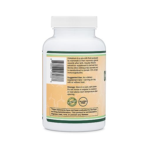 Colostrum Supplement 120 Capsules, 1,000mg per Serving (Bovine Colostrum Powder Double Wood Supplements Au supplements