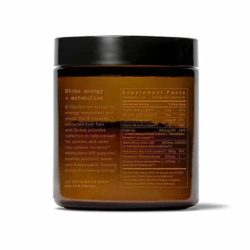 Moon Juice Ting - Vitamin B Complex Powder Supplement - Methylated B12, Folate, Ginseng, L-Glutamine & B Vitamins, Caffeine Free Energy & Digestion Support, Sugar Free, Mango, 1.8 oz, 25 Servings Moon Juice Au supplements