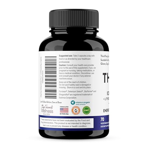 Sandhu's Thyroid Support Complex with Iodine Supplement|60 Capsules, 30 Days Supply Sandhu's Au supplements