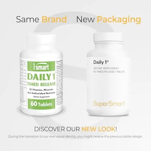 Supersmart - Daily 1® Timed Release - Multivitamin Supplement for Women & Men - with BioPQQ®, Vitamin A, B, C, D & E, Biotin, Quercetin & Fisetin | Supersmart Au supplements