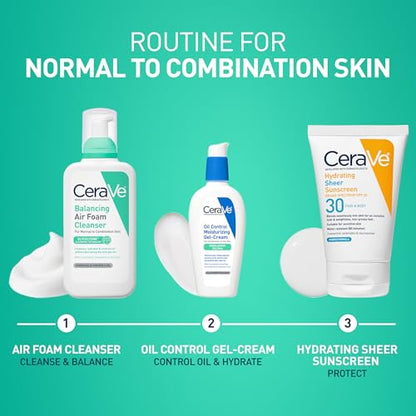 CeraVe Balancing Air Foam Face Wash, Foaming Facial Cleanser For Combination Skin, 8HR Oil Control + 24HR Hydration CeraVeUS supplements