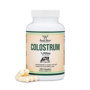 Colostrum Supplement 120 Capsules, 1,000mg per Serving (Bovine Colostrum Powder Double Wood Supplements Au supplements