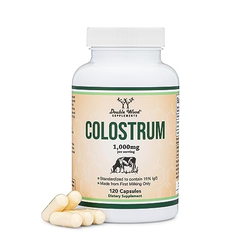 Colostrum Supplement 120 Capsules, 1,000mg per Serving (Bovine Colostrum Powder Double Wood Supplements Au supplements