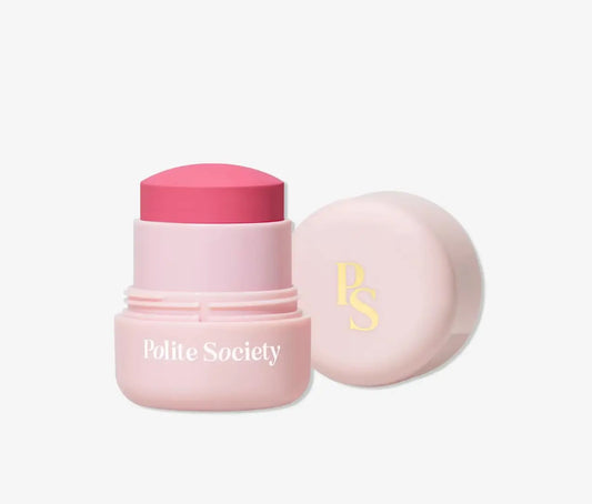 Polite Society Polite Pops Powder Blush Stick, Hybrid Cream to Powder Formula, Buildable Color with Coastal Plant and Vitamin E, London true pink GenericAU supplements