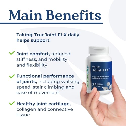 NatureCity True-Joint FLX Joint Supplement Formula (120 Capsules) | TamaFlex, NEM Eggshell Membrane, Levagen+ PEA & CuberUp | Supports Joint Comfort, Flexibility, Mobility, Function & Cartilage Health NatureCity Au supplements