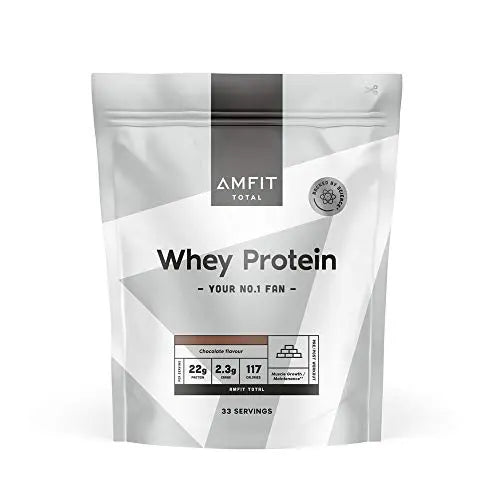 Amazon Brand - Amfit Nutrition Whey Protein Powder, Chocolate Flavour, 33 Servings, 1 kg Amfit NutritionAU supplements