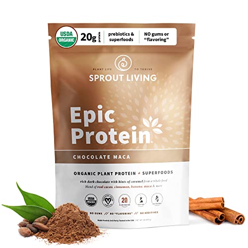 Sprout Living Epic Protein, Plant Based Protein & Superfoods Powder, Chocolate Maca Sprout Living Au supplements