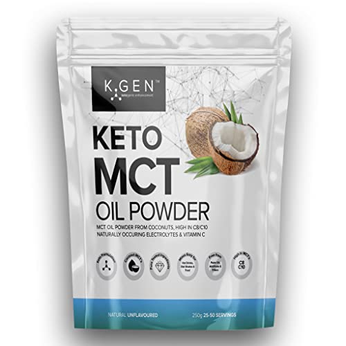 Keto MCT Oil Powder Pure Coconut MCT Keto Coffee Creamer | Premium Quality C8 Easily Absorbed & Digested - Ideal for Paleo & Vegan Diets K GEN ketogenic enhancementUS supplements