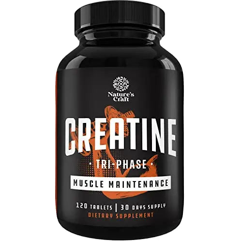High Strength Tri Phase Creatine Pills - Muscle Mass Gainer and Muscle Recovery Creatine Natures Craft uk supplements