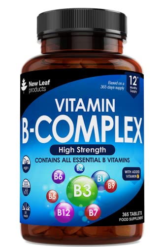 Vitamin B Complex - 365 Small Tablets (One Year Supply) High Strength All 8 B Vitamins NEW LEAF PRODUCTS Au supplements