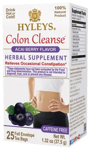 Hyleys Colon Cleanse Tea Acai Berry Flavor - 25 Tea Bags (12 Pack - 300 Tea Bags Total) HYLEYS uk supplements