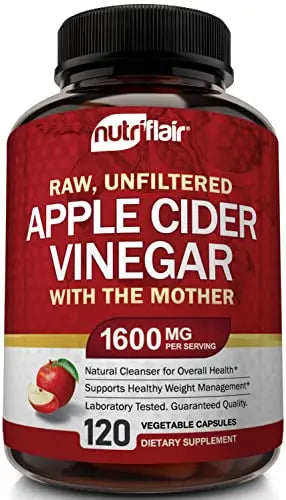 Apple Cider Vinegar Capsules with The Mother - 120 Vegan ACV Pills NutriFlairAU supplements