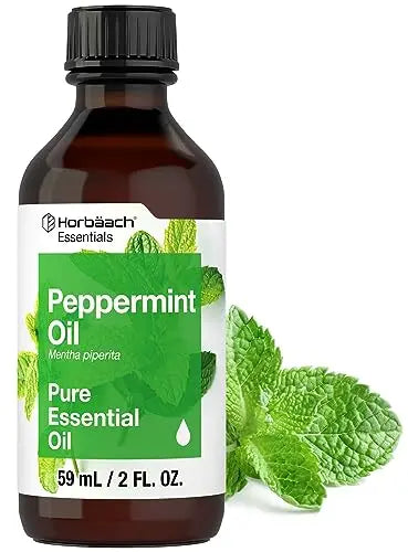 Horbaach Peppermint Oil | 2 fl oz | Pure Essential Spray | for Massage, Bath & Diffusers | Non-GMO Horbäach uk supplements