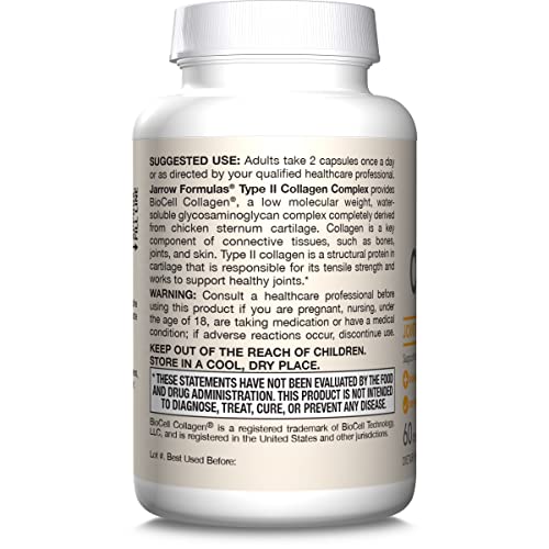 Jarrow Formulas® Type II Collagen Complex 1000 mg Supplements, Supports Skin and Joint Health, 60 Capsules, 30 Day Supply Jarrow Formulas Au supplements