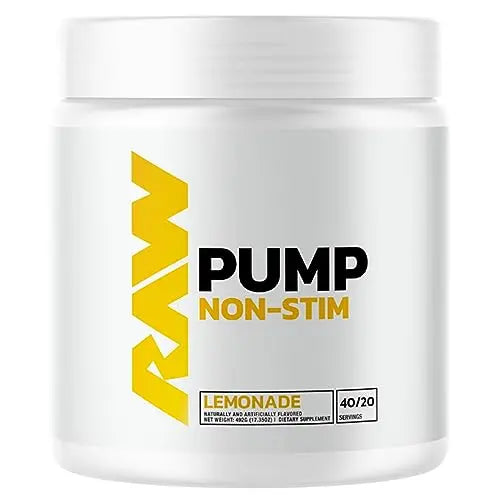 RAW Pump Stim Free Pre Workout | Non-Stimulant Pre Workout Supplement Powder Nitric RAWAU supplements