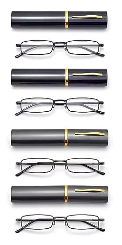HIGHLIKE 4-Pack Slim Pocket Reading Glasses Men Women, Compact Readers Super Clear HIGHLIKE uk supplements