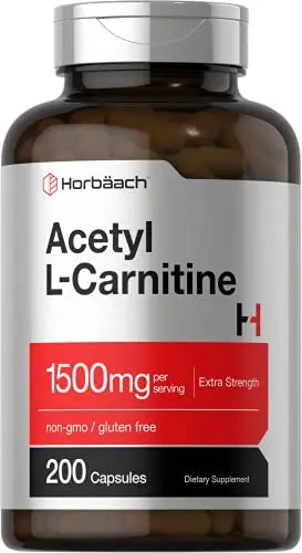 Acetyl L-Carnitine 1500mg | 200 Capsules | Extra Strength ALCAR Supplement | Non-GMO HorbäachAU supplements