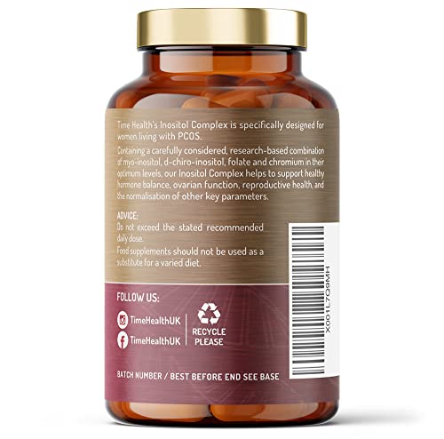 Inositol Complex | PCOS Support | 180 Capsules | Myo & D Chiro-Inositol, Folate & Chromi Time Health Au supplements