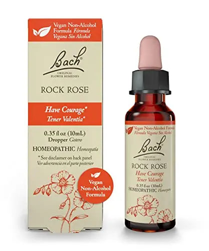 Bach Original Flower Remedies, Rock Rose for Courage (Non-Alcohol Formula), Natural Homeopathic Bach uk supplements