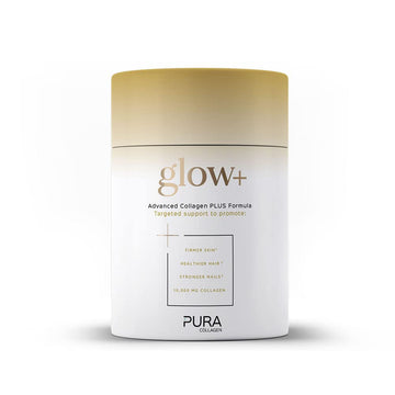 Pura Collagen Powdered Supplement Glow+, 10,000mg Hydrolysed Peptides, Hyaluronic Acid, Vitamins & Minerals, 28 Servings, 284 g Pura Collagen Au supplements