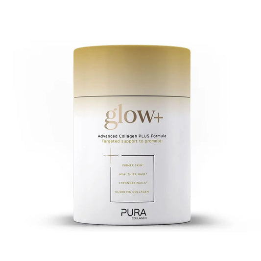 Pura Collagen Powdered Supplement Glow+, 10,000mg Hydrolysed Peptides, Hyaluronic Acid, Vitamins & Minerals, 28 Servings, 284 g Pura CollagenAU supplements