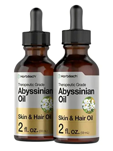Abyssinian Oil 4 fl oz | Hair and Skin Oil | 2 Pack of 2oz | Paraben, SLS and Fragrance Free HorbäachAU supplements