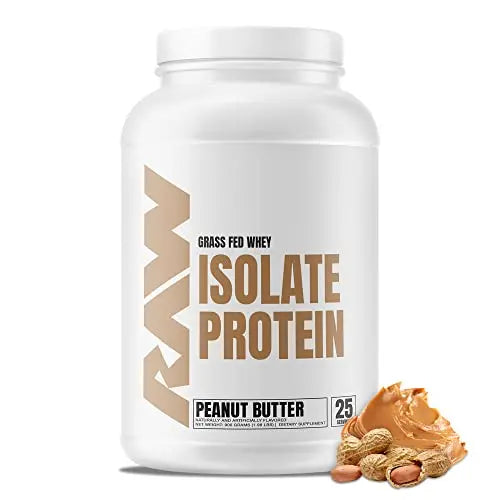 RAW Whey Isolate Protein Powder, Peanut Butter - 100% Grass-Fed Sports Nutrition Protein RAWAU supplements