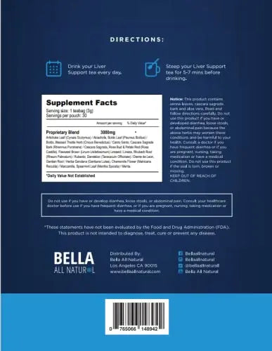 Bella All Natural Liver Detox Drink - Liver Cleanse Detox & Repair Tea with Blessed Thistle Bella All Natural uk supplements