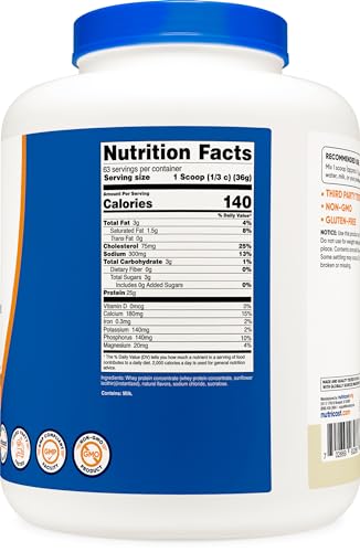 Nutricost Whey Protein Supplement Powder, Vanilla, 5 pounds Nutricost Au supplements