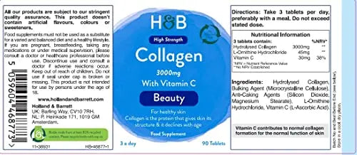Holland & Barrett Bovine Collagen Tablet 3000mg 90 Tablets Holland & Barrett uk supplements