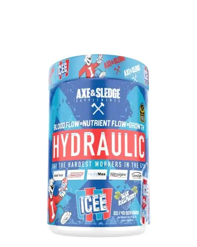 Axe & Sledge Supplements Hydraulic Stimulant-Free Pre-Workout Powder, ICEE Blue Axe & SledgeAU supplements