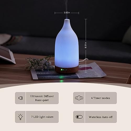 Coolego Ceramic Diffuser, 100ml Essential Oil Diffuser Ultrasonic Cool Mist Aromatherapy Diffuser Coolego Au supplements