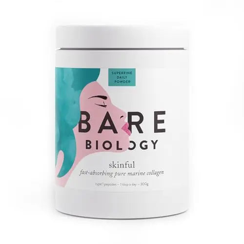 Bare Biology Collagen Powder, 300g/60 Servings - Skinful Pure Marine Collagen Supplement for Skin Bare Biology uk supplements