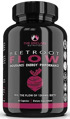 Beet Root Capsules Organic Beet Root Powder 1300mg | Natural Nitric Oxide Booster THE ENCLARE NUTRITION uk supplements