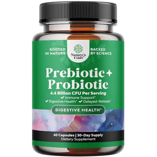 Prebiotics and Probiotics Gut Health Supplement - Super Potent Digestive Health Acidophil Natures CraftAU supplements