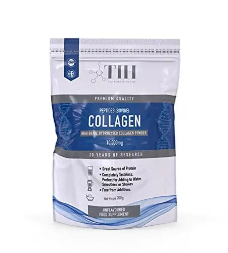 Hydrolysed Collagen Powder (Bovine) - High Protein Grass Fed Unflavoured Peptides The Intelligent Health uk supplements