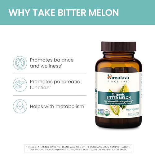 Himalaya Organic Bitter Melon for Glucose Metabolism, 660 mg, 60 Caplets, 1 Month Supply Himalaya Au supplements