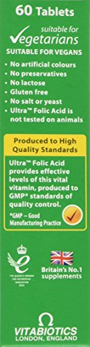 Vitabiotics Ultra Folic Acid Tablets 400 mcg Vitamin B9 with Vitamin B12-60 Tablets Vitabiotics Ultra Au supplements