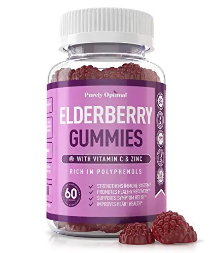 Premium Elderberry Gummies - Sambucus Elderberry Gummies for Adults - Black Elderber Purely OptimalAU supplements
