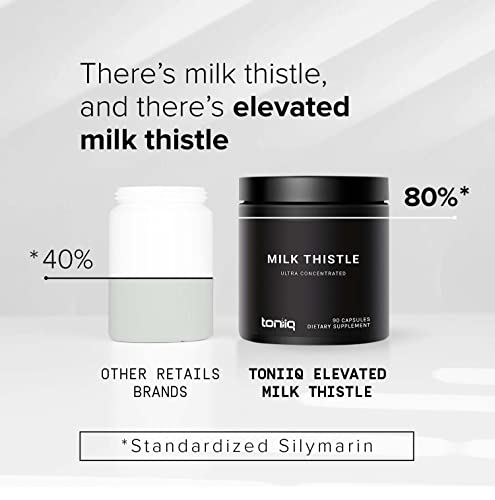 Toniiq Ultra High Strength Milk Thistle Capsules - 25,000mg 50x Concentrated Extract Toniiq Au supplements