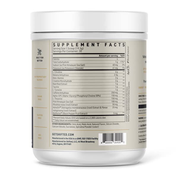 SHIFTED Premium Pre Workout Powder, Energy & Focus Supplement with Creatine Monohydrate SHIFTED Au supplements