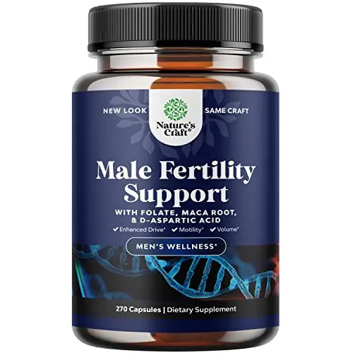 Prenatal Multivitamin Male Fertility Supplement - Mens Fertility Supplement with L-Arginine D-Aspartic Acid and Maca Root Prenatal Vitamins for Enhanced Motility Volume Potency and Fertility Support Natures CraftAU supplements