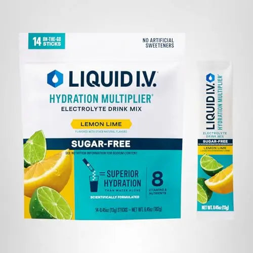 Liquid I.V.® Hydration Multiplier Sugar-Free - Lemon Lime | Electrolyte Powder Drink Mix | 1 Pack(14 Servings) Liquid I.V. Au supplements