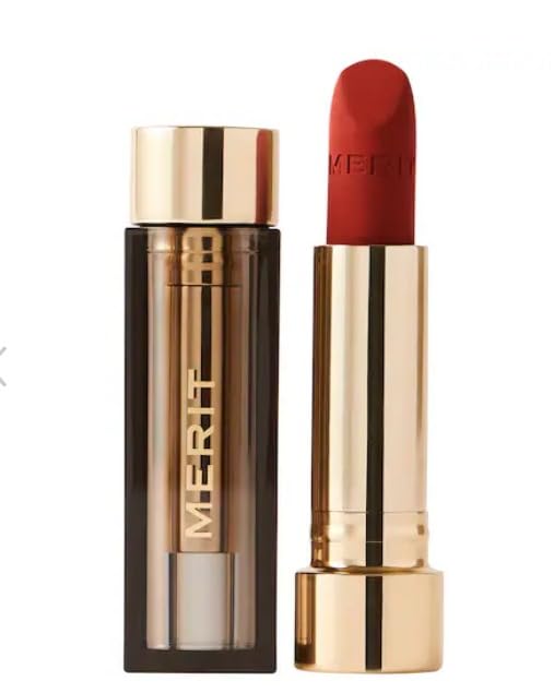 Merit Signature Lip Lightweight Matte Lipstick - 0.10 oz / 3 g (Vermillion (warm red), standard) Merit Au supplements