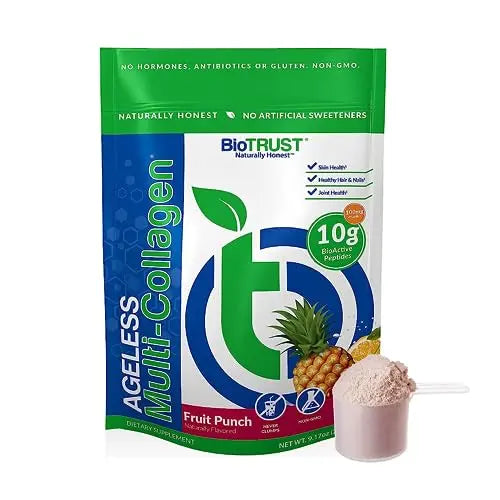 BioTrust Ageless Multi Collagen Peptides Powder – 5 Types (I, II, III, V, X) – Fruit Punch BioTrustAU supplements