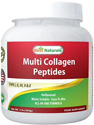 Best Naturals Multiple Collagen Peptides Protein Type I, II III, V & X Collagen unflavored 1 Pound Best NaturalsAU supplements