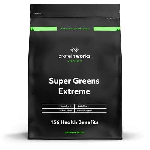 Protein Works Super Greens Extreme Powder , 156 Health Benefits , 41 Active Ingredients , Vegan Protein WorksAU supplements